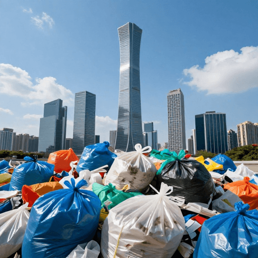 建筑摄影素材：都市阴影：塑料垃圾与未来建筑