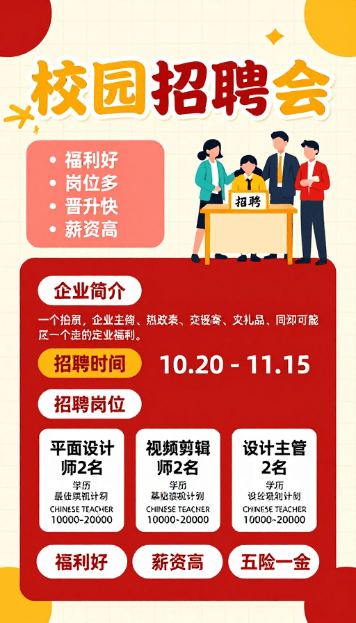 校园招聘会素材：活力校园招聘会：青春职场启航