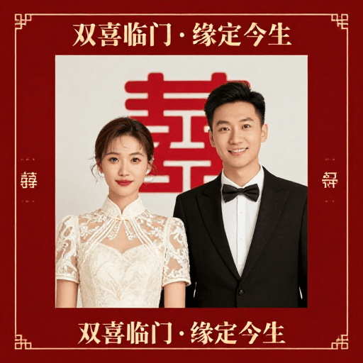 浪漫婚庆素材：双喜临门·缘定今生：新人中式浪漫婚摄