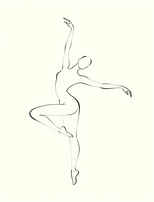 舞者素材：极简线条舞者：白描与现代艺术的融合