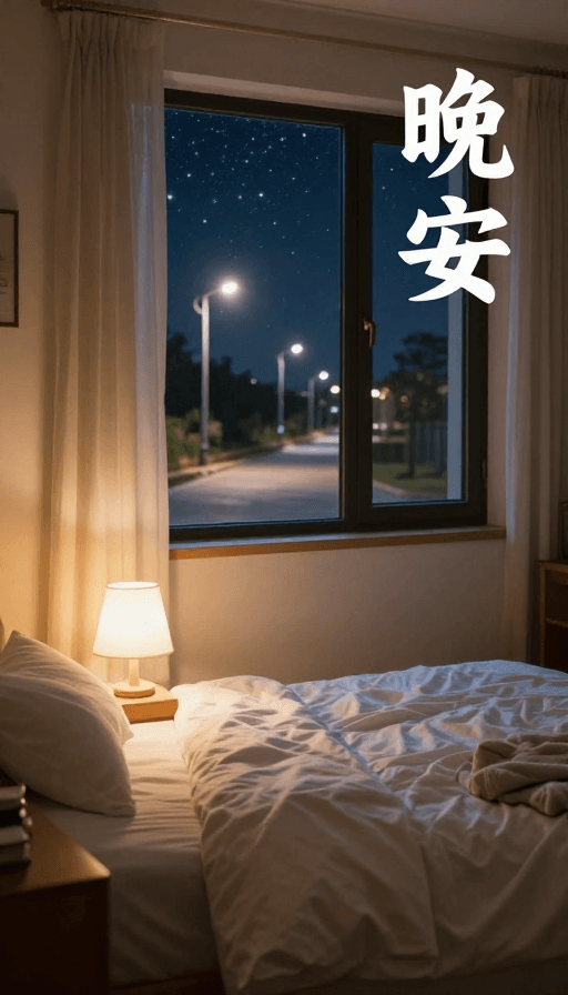夜景素材：星空下的宁静卧室：温馨夜眠好时光