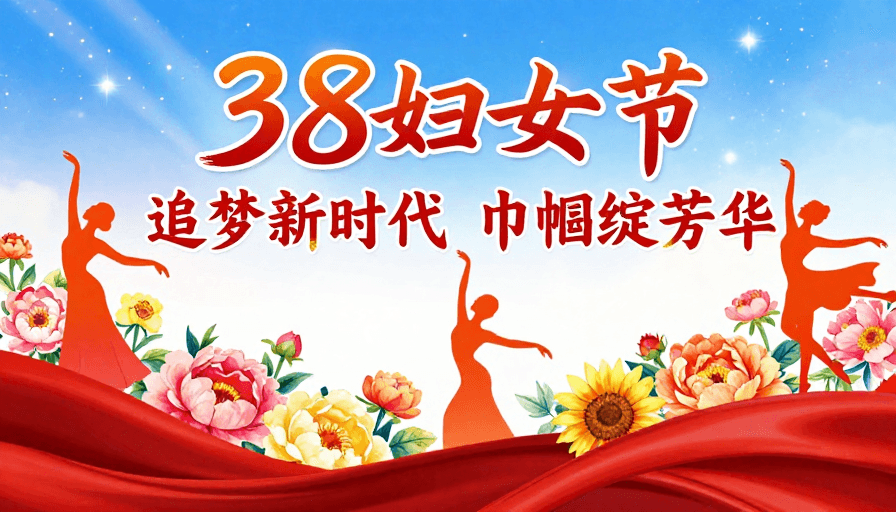 女性力量素材：热烈绽放·巾帼力量 38妇女节艺术海报