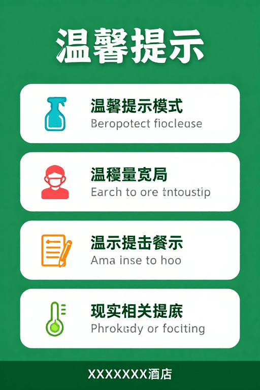 信息可视化素材：绿色温馨提示酒店服务指引海报