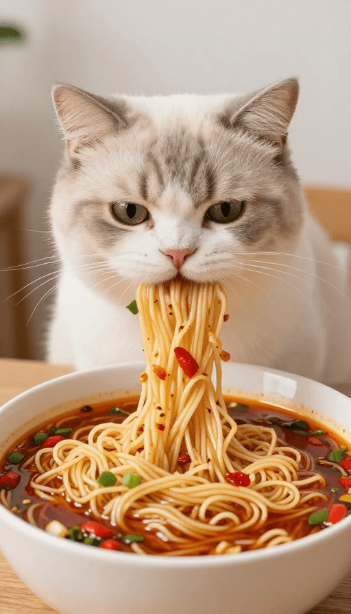 猫咪素材：奇幻猫咪与无限面条填满世界