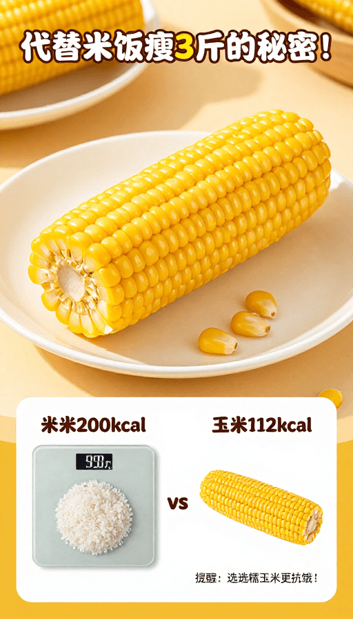 减肥食谱素材：低卡水煮玉米：代替米饭的瘦身秘密