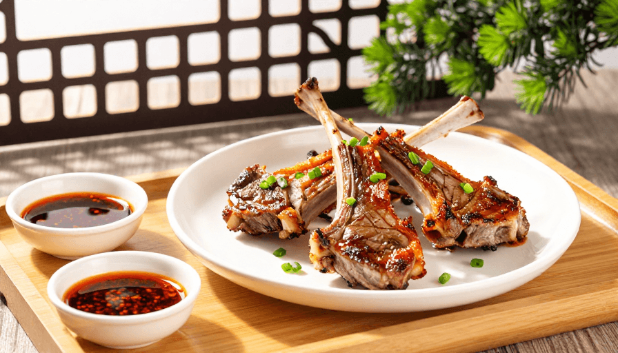 高端美食摄影素材：焦糖羊排，高端中餐广告的极致呈现