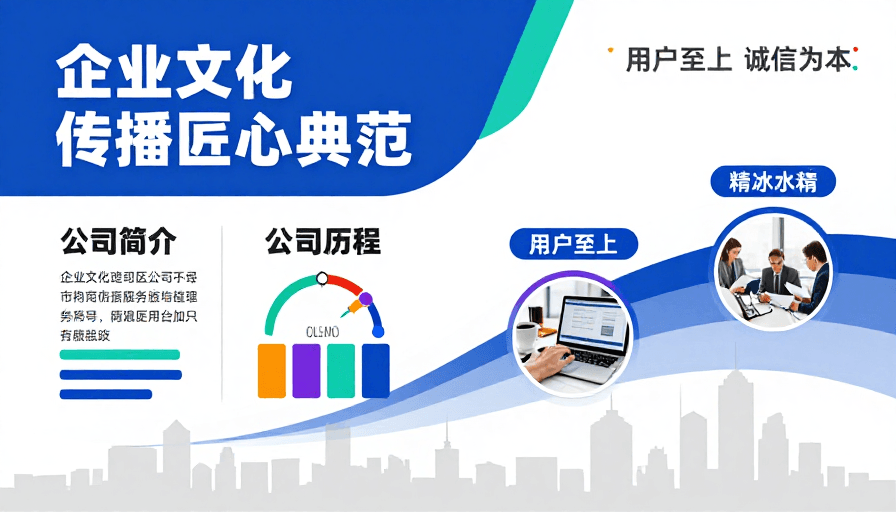 商务科技风素材：企业匠心文化宣传海报：专业商务科技风