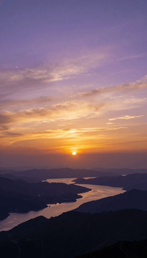 光影效果素材：梦幻黄昏：超写实山川湖海绝景定格永恒