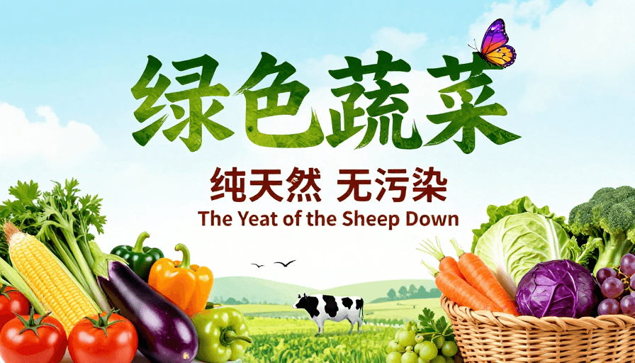 海报设计素材：绿色蔬菜：健康活力田园海报