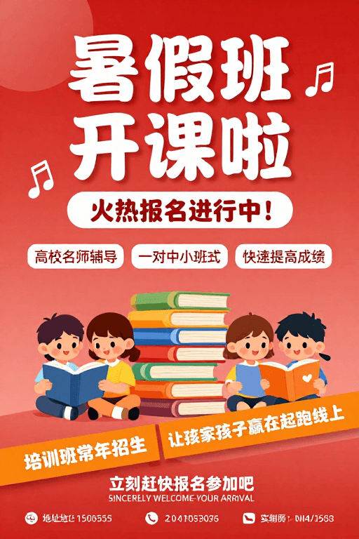 暑假课程素材：暑假班开课啦：名师辅导助力成绩提升