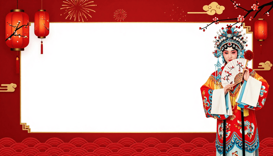 喜庆中国风素材：喜庆中国风节日背景，古典美人点缀