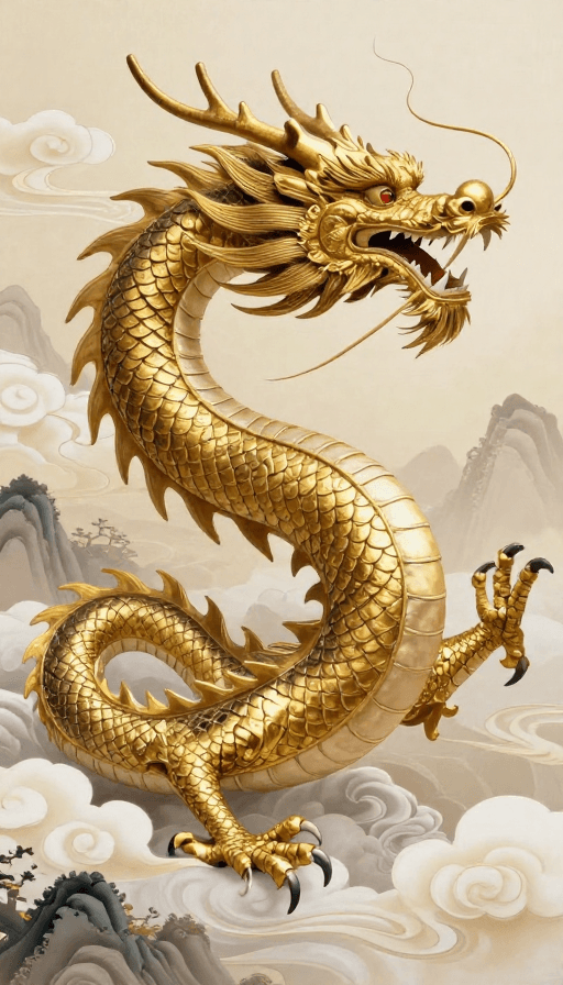 中国龙素材：龙腾九天：中国东方神韵的壮丽象征