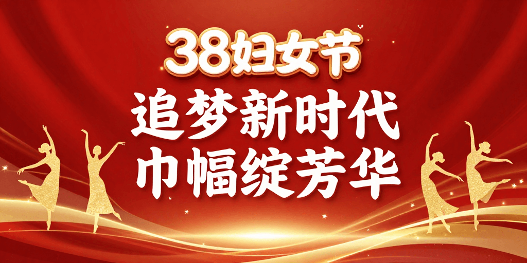 现代中国风素材：巾帼绽芳华：38妇女节献礼海报