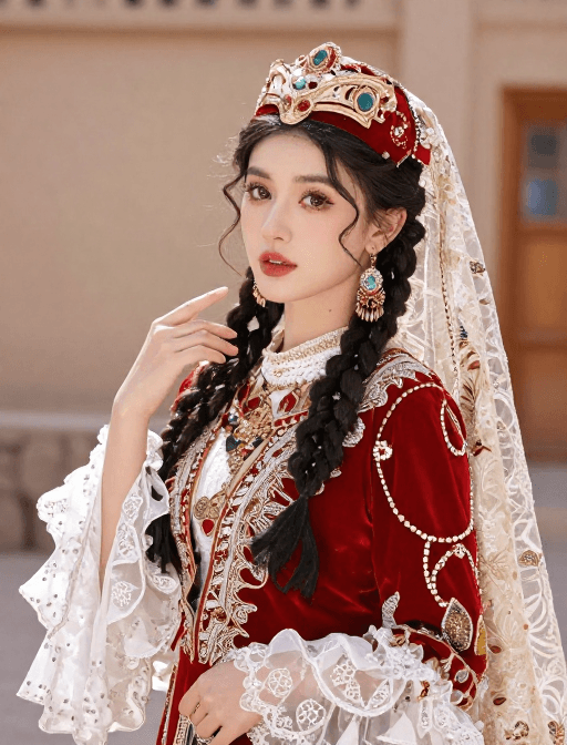 写真摄影素材：维吾尔族美女写真：民族风情与自然之美