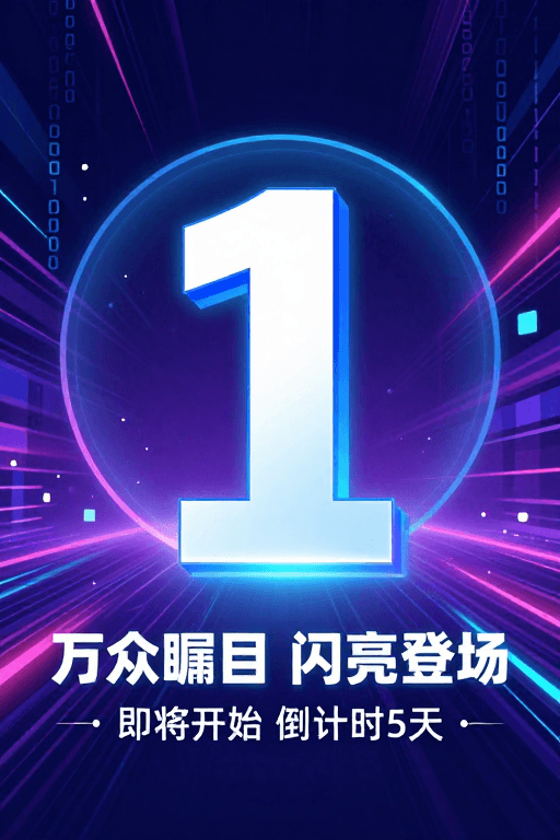 科技感素材：未来科技倒计时：万众瞩目闪亮登场