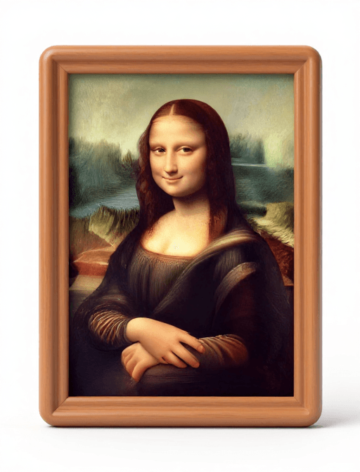 头像设计素材：萌趣Q版蒙娜丽莎：3D画框中的超级可爱化身