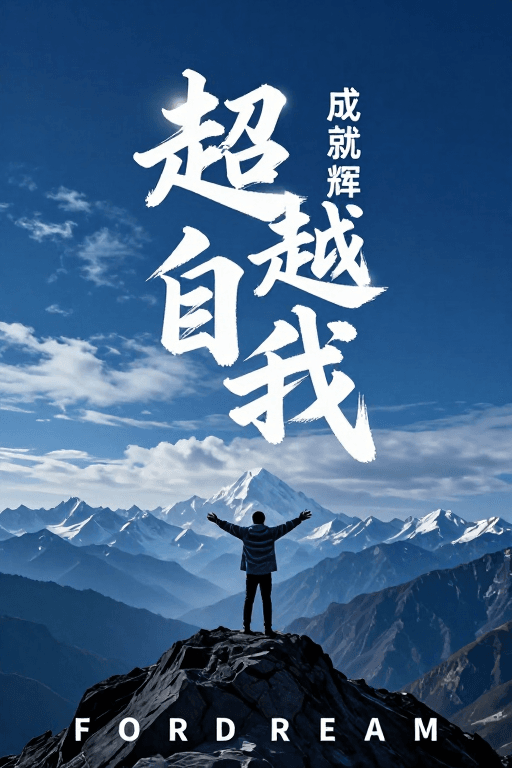 励志海报素材：超现实意境：突破自我成就辉煌