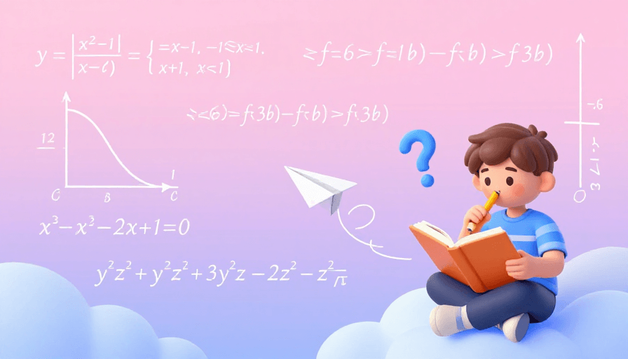 创意排版素材：梦幻数学课堂：卡通思维与公式交织的创意视觉