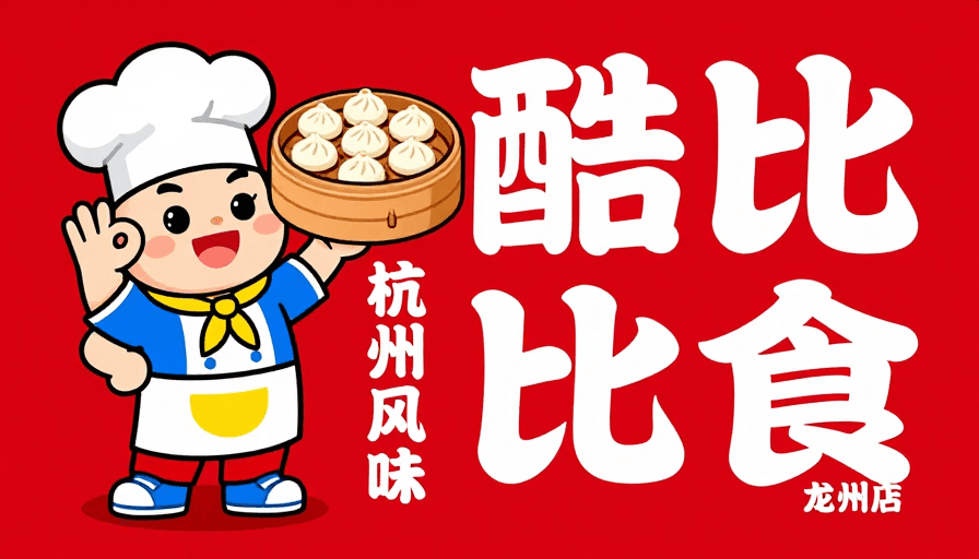 小笼包素材：酷比食杭州风味：传统与现代融合的餐饮海报