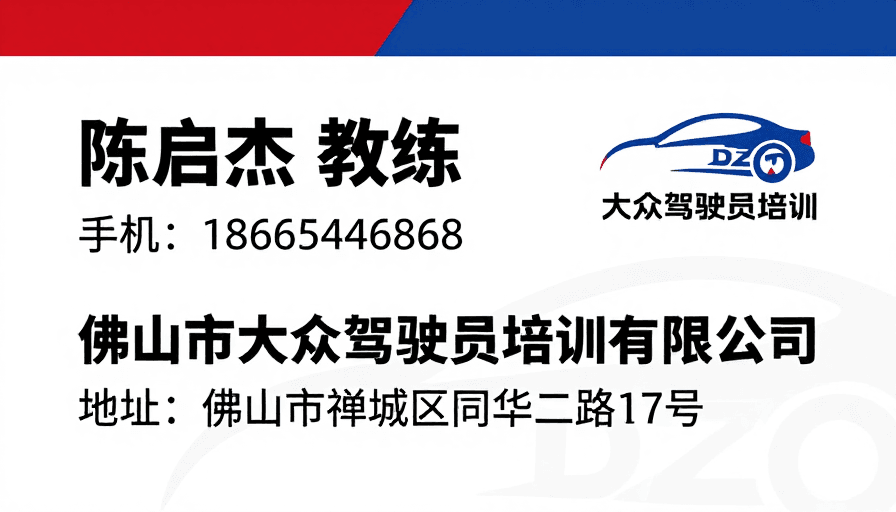 品牌标识素材：专业简洁驾驶培训教练名片设计