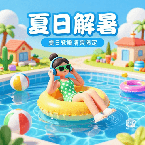 夏日清凉素材：夏日清凉促销，活力泳装派对