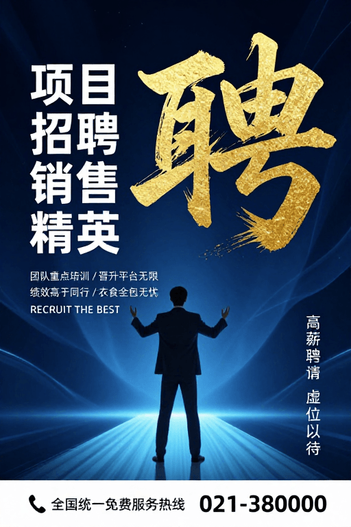 高端招聘素材：高端人才招聘海报：科技感与艺术融合