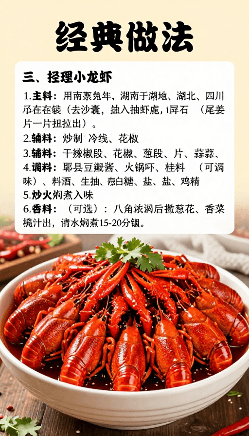 餐桌美学素材：夏日麻辣小龙虾：鲜香诱人的烹饪艺术