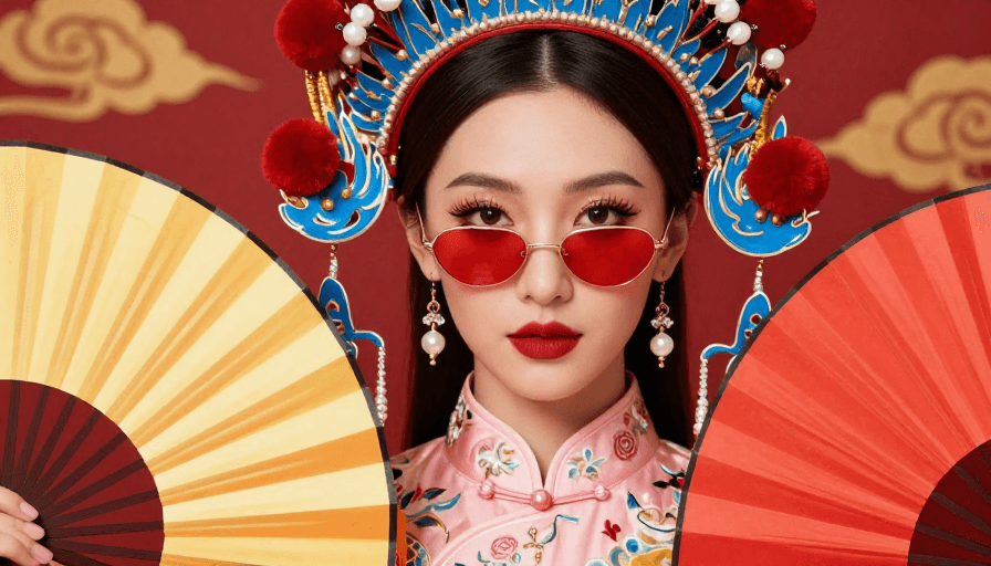 节日广告素材：华服凤冠·东方美韵