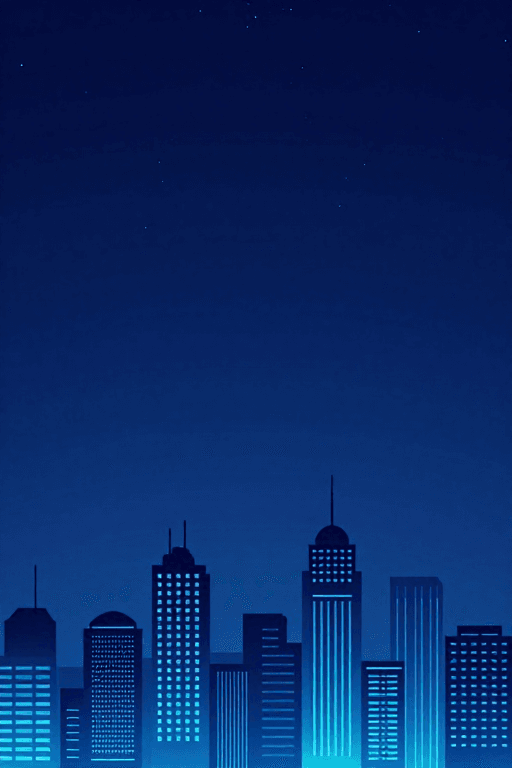 矢量插画素材：未来都市与星空交融的极简矢量背景