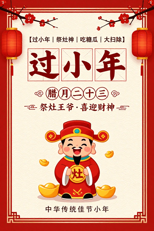 过小年素材：过小年喜庆海报设计