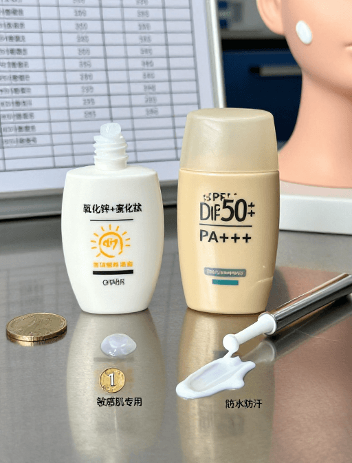 实验室实拍素材：实验室双效防晒实拍：物理与化学防晒性能大比拼