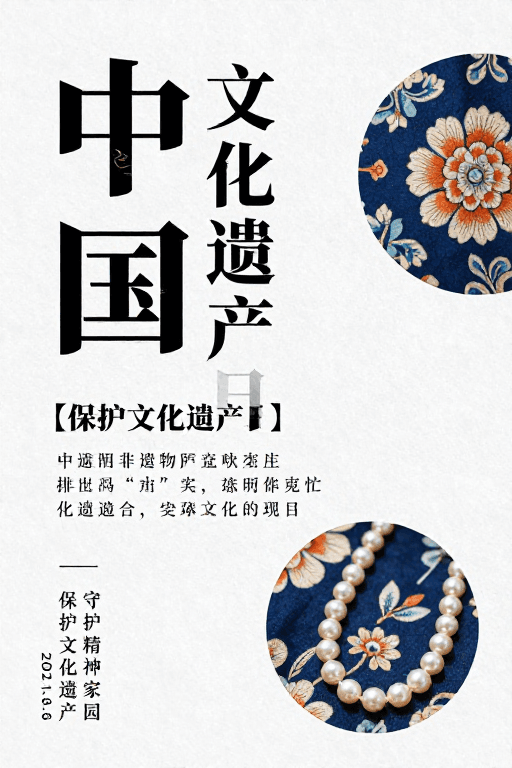 传统纹样素材：中国文化遗产日：传承与守护的典雅海报设计
