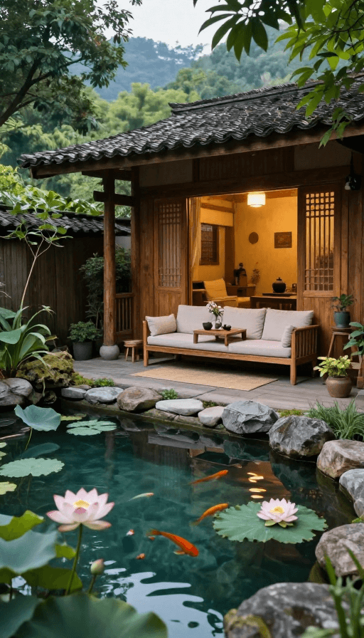 中式庭院素材：山居小院：自然治愈的归隐生活