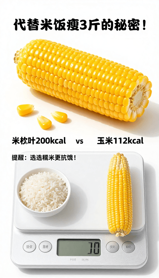 低卡主食素材：黄金玉米：低卡饱腹，代替米饭瘦身的秘密