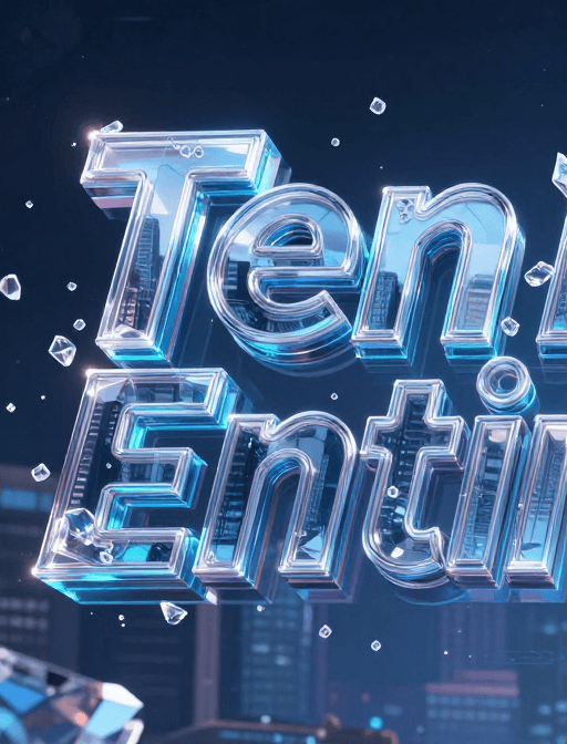 城市景观素材：赛博朋克都市光影：Ten Entir 立体文字设计