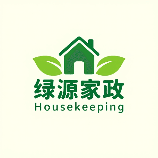 Logo设计素材：绿意守护家园 现代简约家政服务标志设计