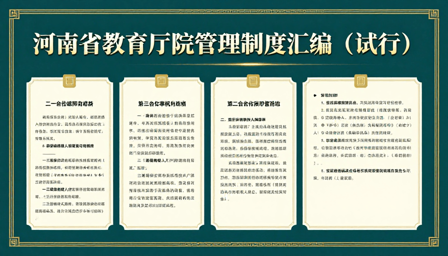 中式设计素材：河南省教育厅管理制度汇编海报：庄重典雅的官方文书设计