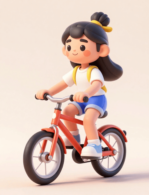 C4D渲染素材：缤纷卡通骑行少女：C4D+Octane 3D艺术创作