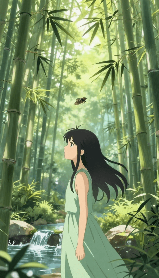 风景插画素材：夏日竹林·动漫治愈风景