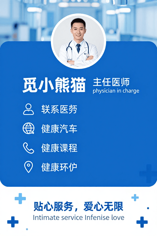 医疗宣传素材：蓝色医疗名片海报 - 专业医生形象宣传