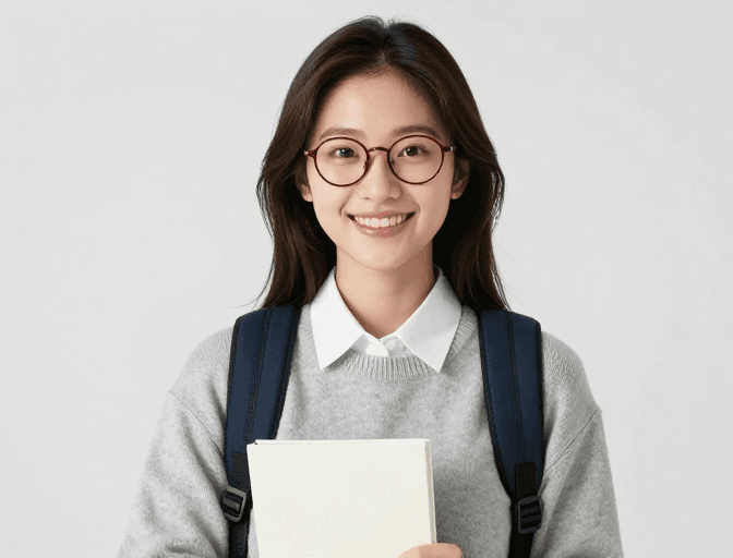 微笑女性素材：亚洲女教师微笑展示，清新暖光校园广告