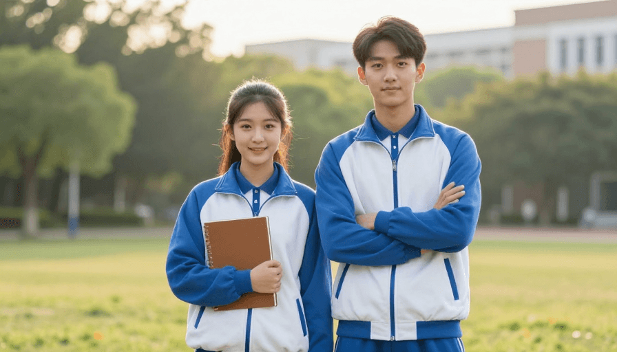 学生风采素材：青春校园瞬间：蓝白校服下的师生风采