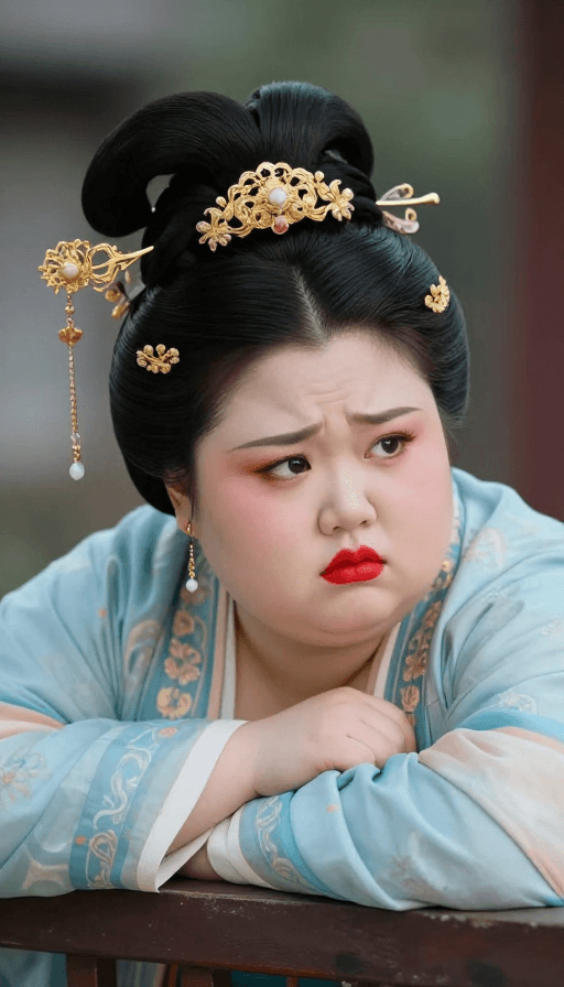 超现实主义素材：超现实古风美人：唐代倭堕髻下的温婉苦恼