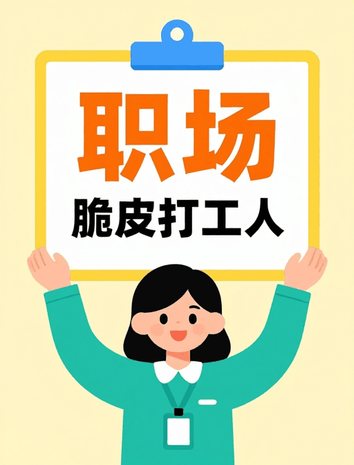 轻松氛围素材：职场轻松一刻：脆皮打工人欢乐插画海报