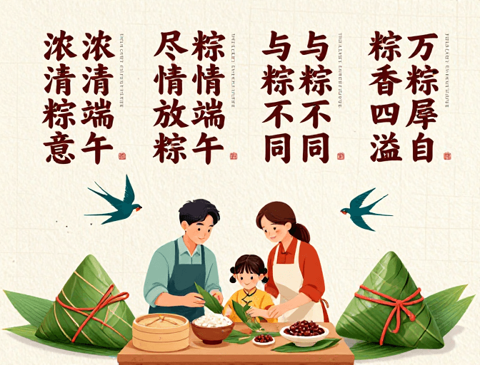 端午节素材：端午家宴温情粽香