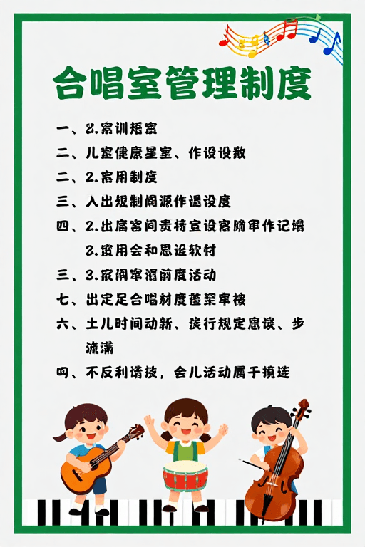 制度规范素材：清新活力：合唱室管理制度海报
