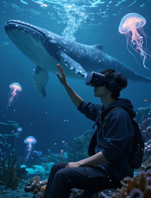虚拟现实素材：元宇宙奇幻海底VR探险