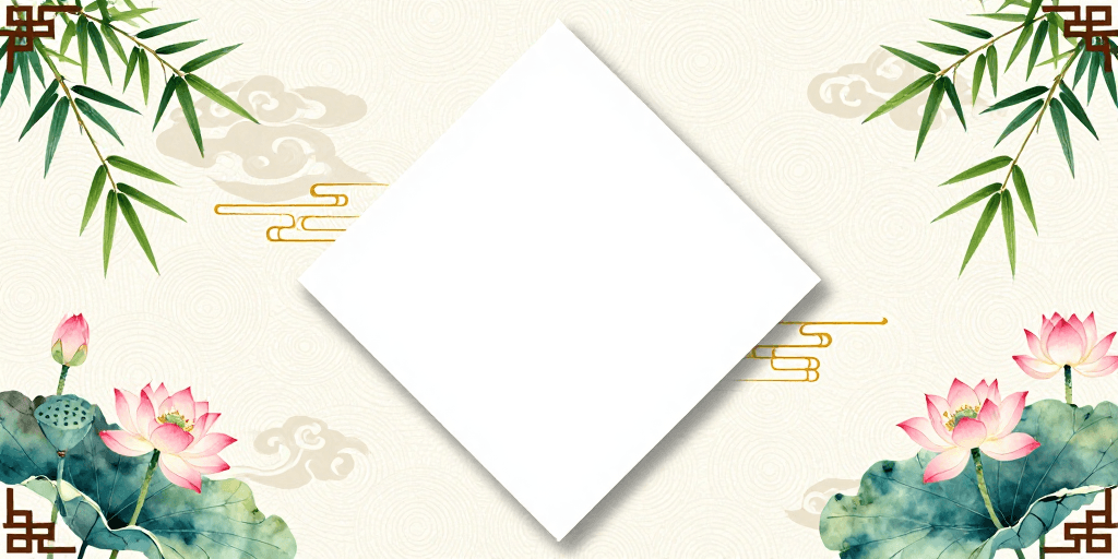 背景图素材：新中式国风典雅留白背景插画