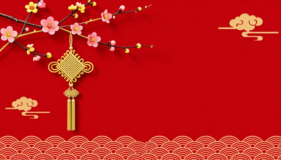 吉祥装饰素材：新春吉祥如意：中国风红金背景图