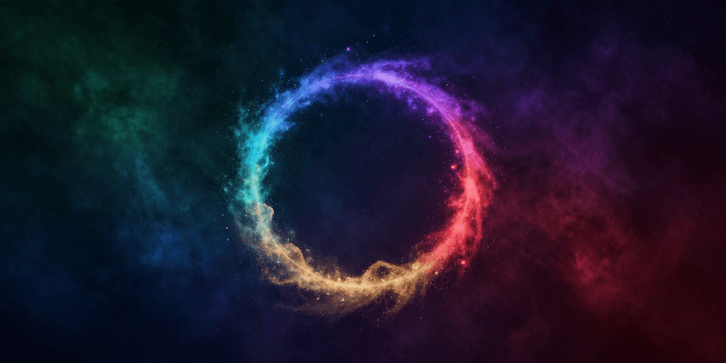 科幻风格素材：宇宙环光：科幻梦幻粒子星云
